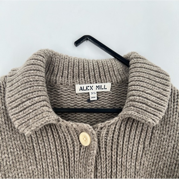 Alex Mill Sabine Collared Wool Blend Cardigan Sweater In Tiramis - Picture 4 of 8